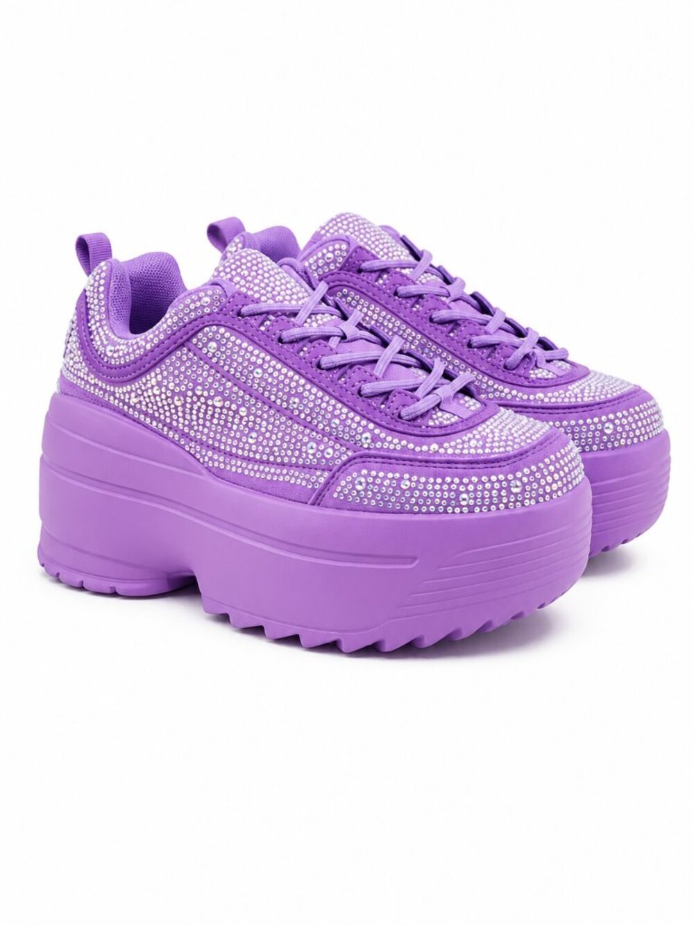 NIB Ultra Cush Lilac Purple Rhinestone Platform Sneakers